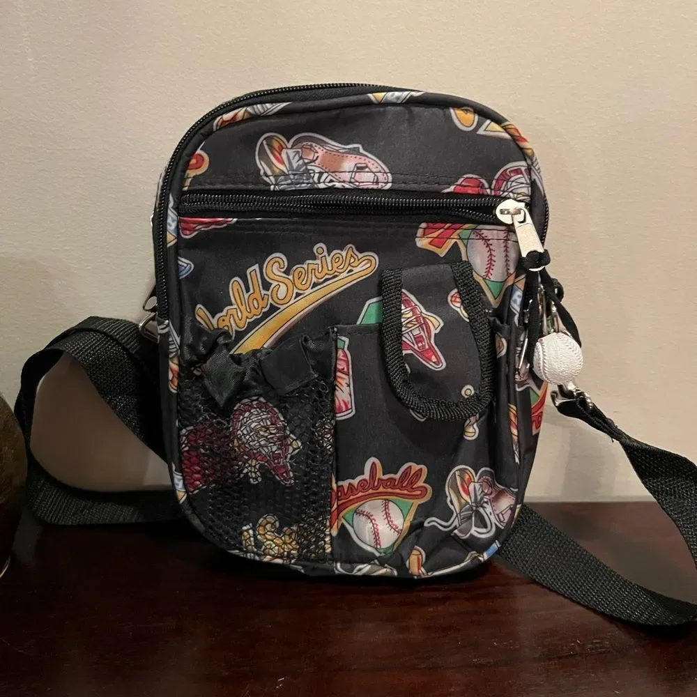 Three pocket crossbody baseball theme